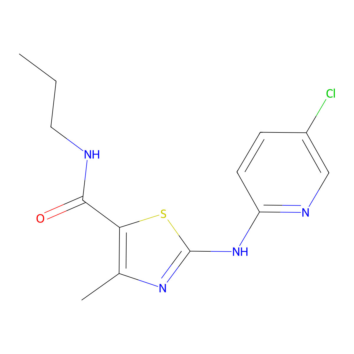 2-[(5-chloropyridin-2-yl)amino]-4-methyl-N-propyl-1,3-thiazole-5-carboxamide molecular structure, CAS 1340999-87-2
