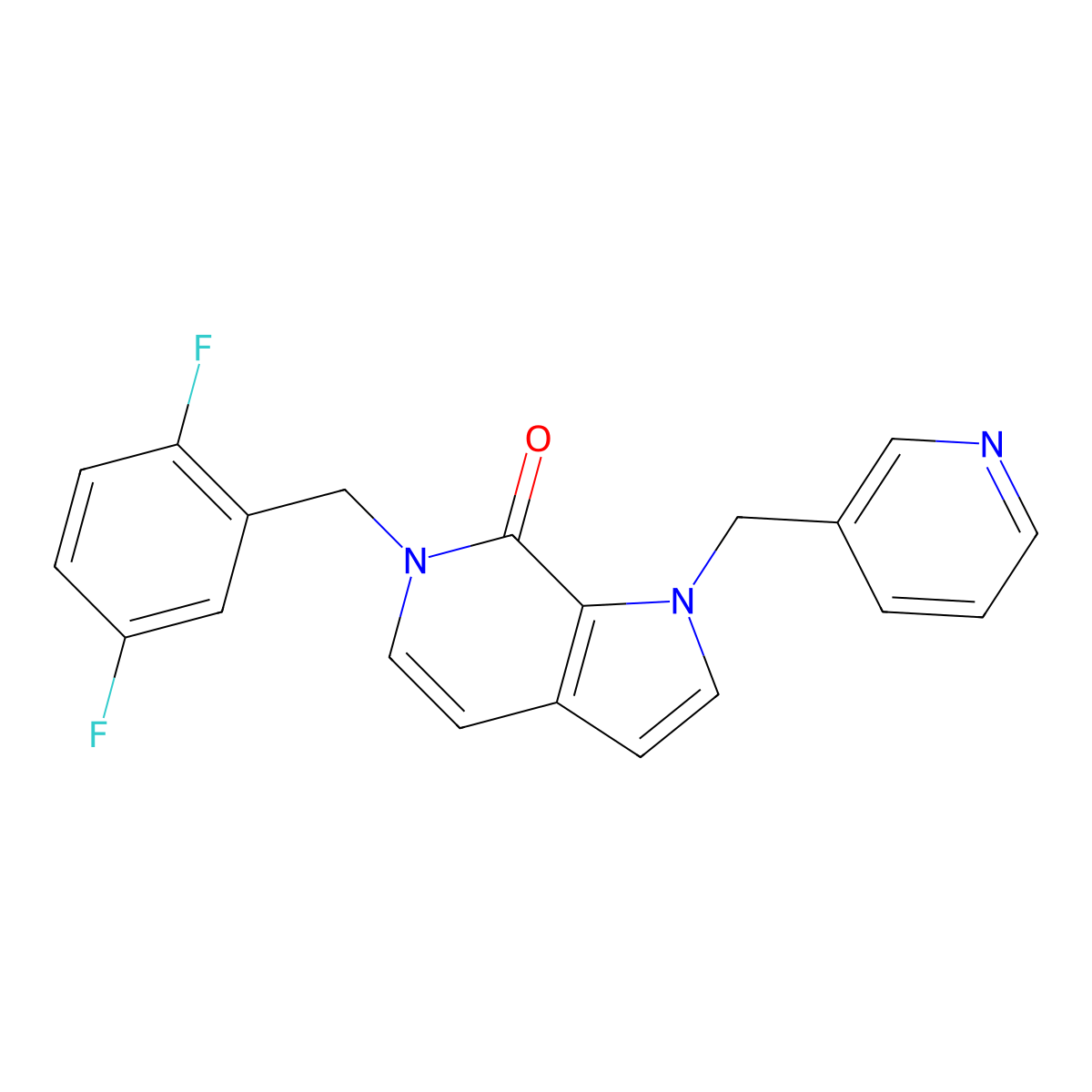 6-[(2,5-difluorophenyl)methyl]-1-[(pyridin-3-yl)methyl]-1H,6H,7H-pyrrolo[2,3-c]pyridin-7-one molecular structure, CAS 1341003-27-7