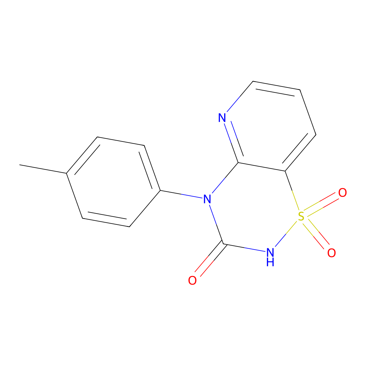 4-(4-methylphenyl)-2H-pyrido[2,3-e][1,2,4]thiadiazin-3(4H)-one 1,1-dioxide molecular structure, CAS 1341010-36-3