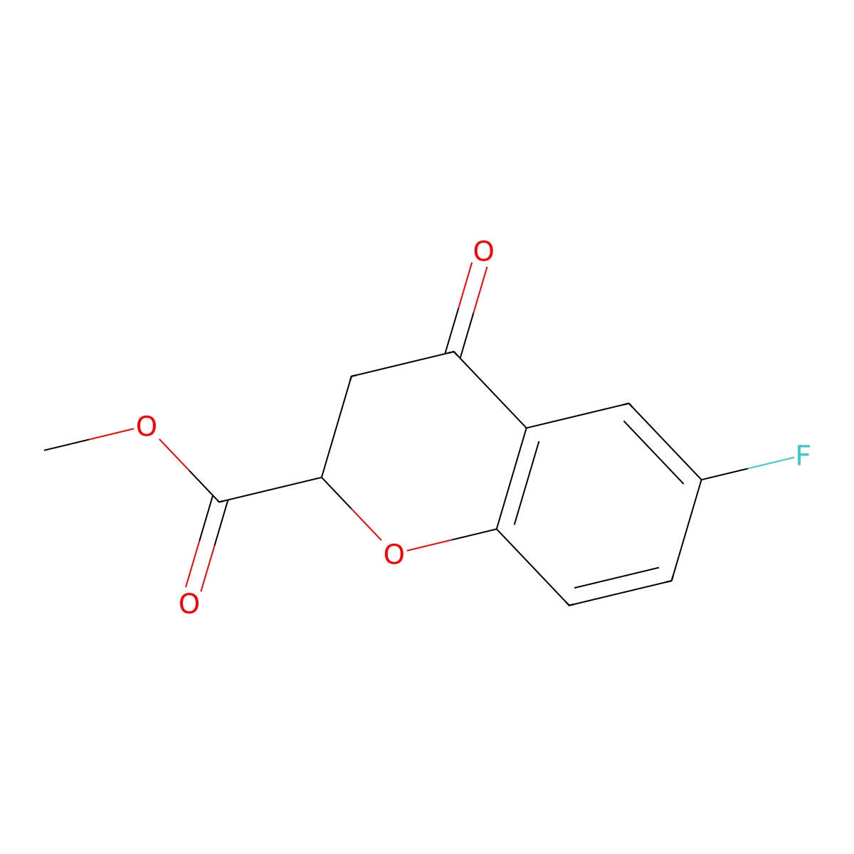 Methyl 6-fluoro-4-oxo-3,4-dihydro-2H-1-benzopyran-2-carboxylate molecular structure, CAS 134102-10-6