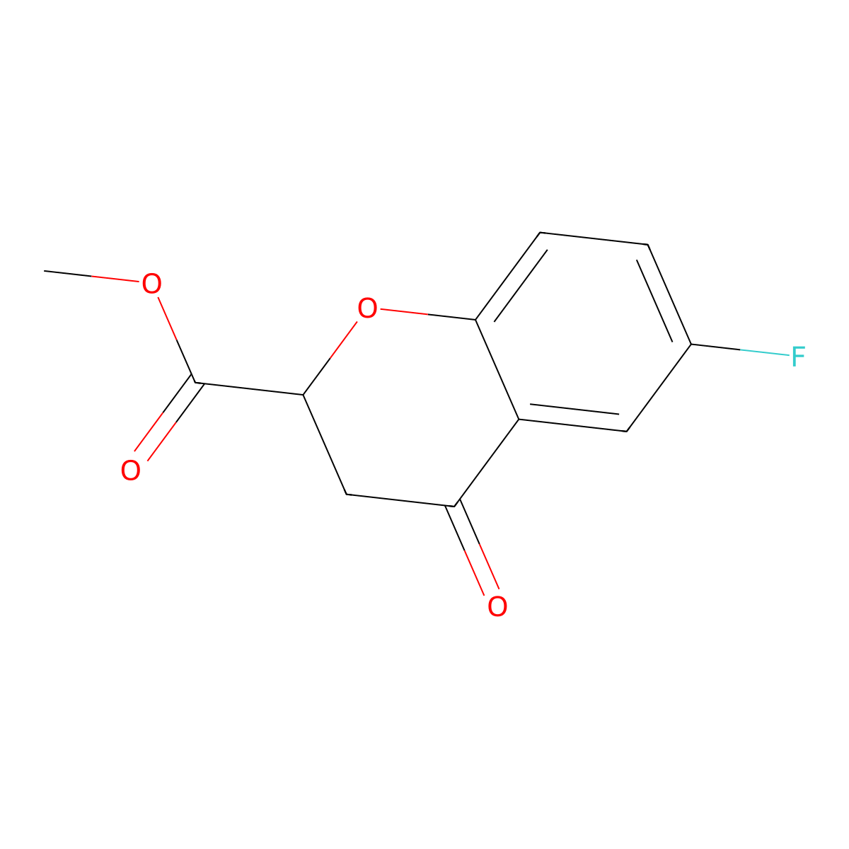 Methyl 6-fluoro-4-oxo-3,4-dihydro-2H-1-benzopyran-2-carboxylate molecular structure, CAS 134102-10-6