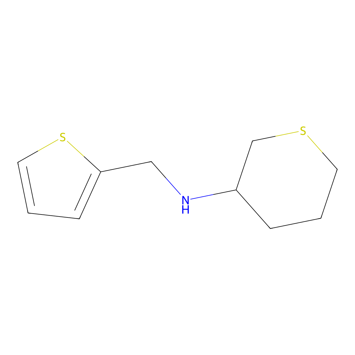 N-[(thiophen-2-yl)methyl]thian-3-amine molecular structure, CAS 1341030-80-5