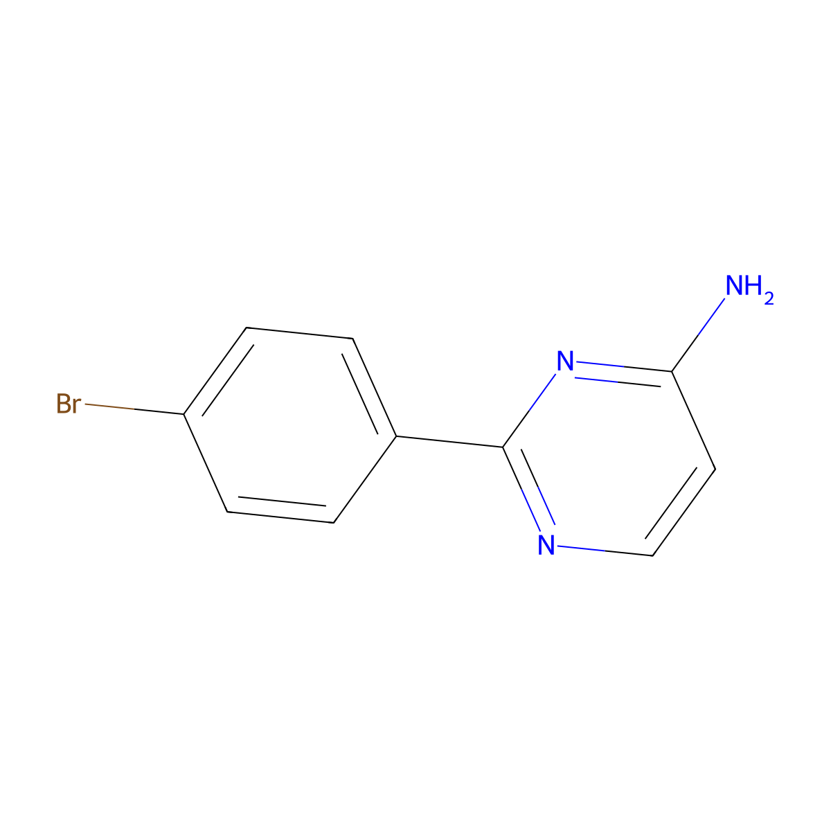 2-(4-Bromophenyl)pyrimidin-4-amine molecular structure, CAS 1341031-71-7