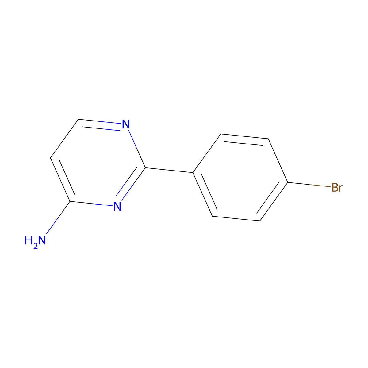 2-(4-Bromophenyl)pyrimidin-4-amine molecular structure, CAS 1341031-71-7