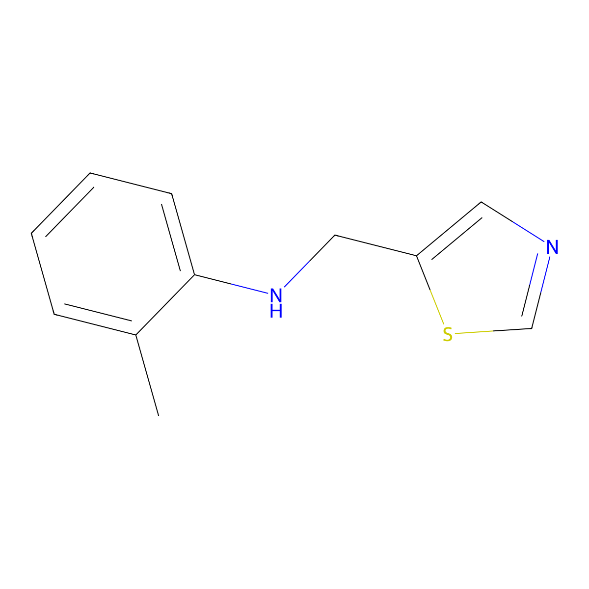 2-Methyl-N-(thiazol-5-ylmethyl)aniline molecular structure, CAS 1341032-14-1