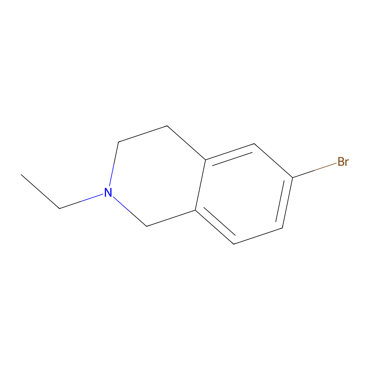 6-Bromo-2-ethyl-1,2,3,4-tetrahydroisoquinoline molecular structure, CAS 1341034-57-8
