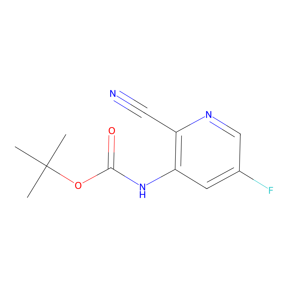 2-Cyano-5-fluoro-nicotinic acid tert-butyl ester molecular structure, CAS 1341034-65-8