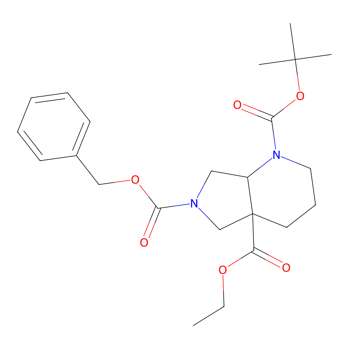 6-O-benzyl 1-O-tert-butyl 4a-O-ethyl (4aR,7aS)-2,3,4,5,7,7a-hexahydropyrrolo[3,4-b]pyridine-1,4a,6-tricarboxylate molecular structure, CAS 1341035-19-5