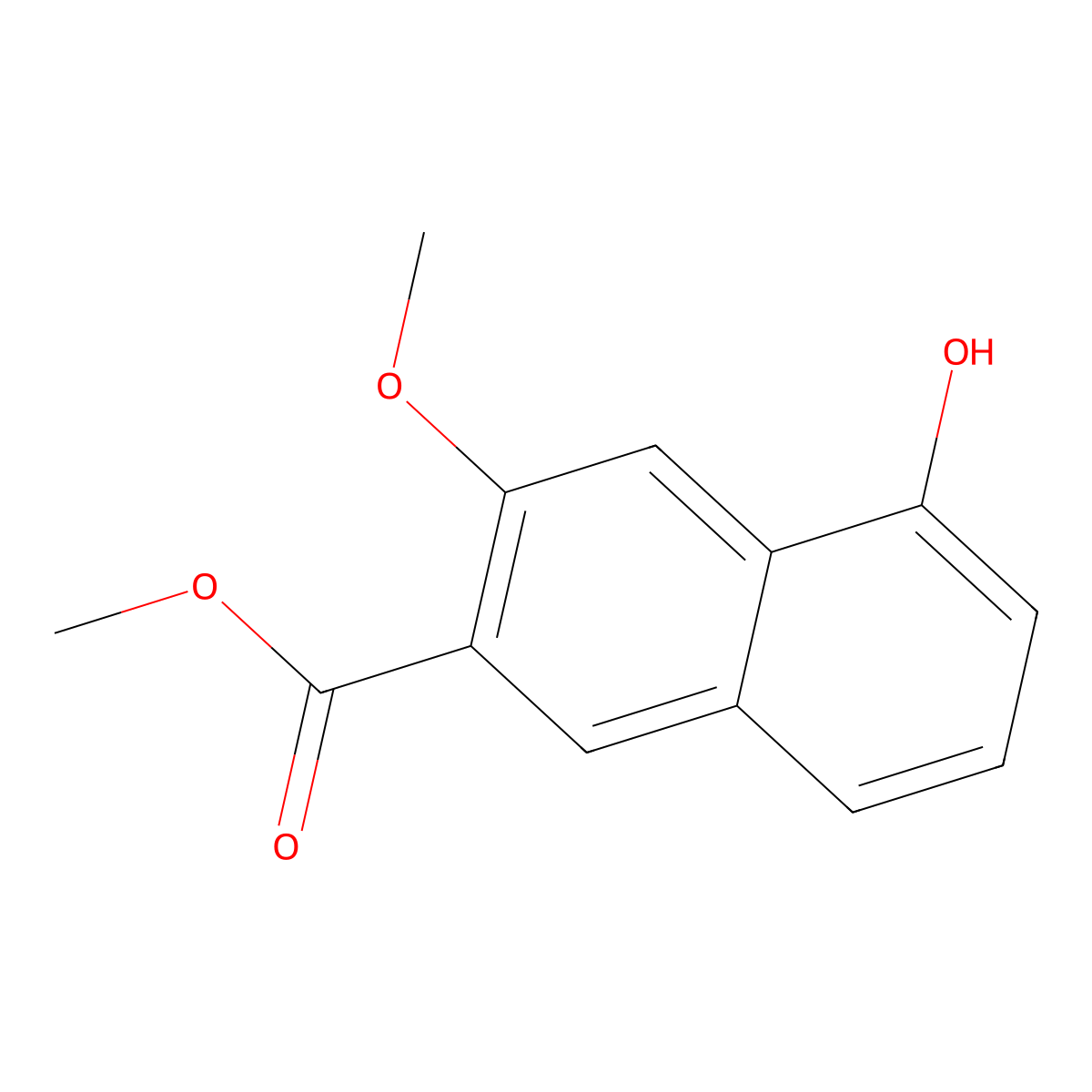 Methyl 5-hydroxy-3-methoxy-2-naphthoate molecular structure, CAS 1341035-71-9