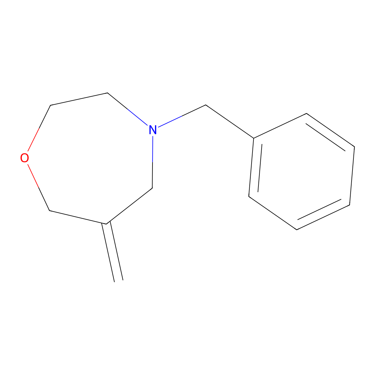 4-Benzyl-6-methylene-[1,4]oxazepane molecular structure, CAS 1341035-78-6