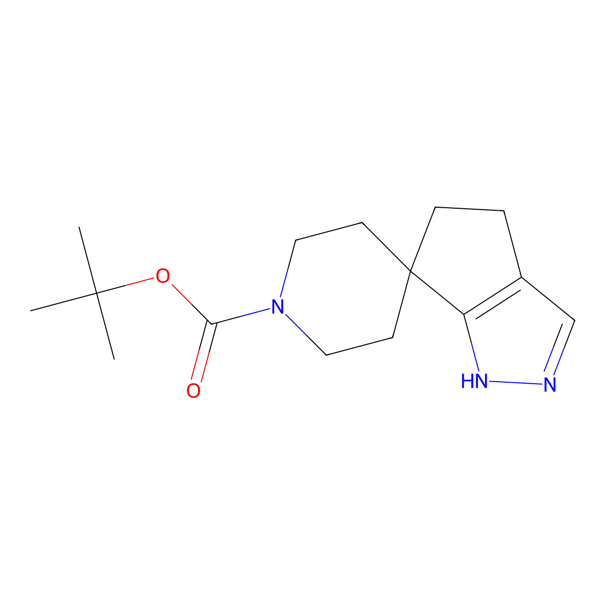 tert-Butyl 4,5-dihydro-2H-spiro[cyclopenta[c]pyrazole-6,4'-piperidine]-1'-carboxylate molecular structure, CAS 1341035-84-4
