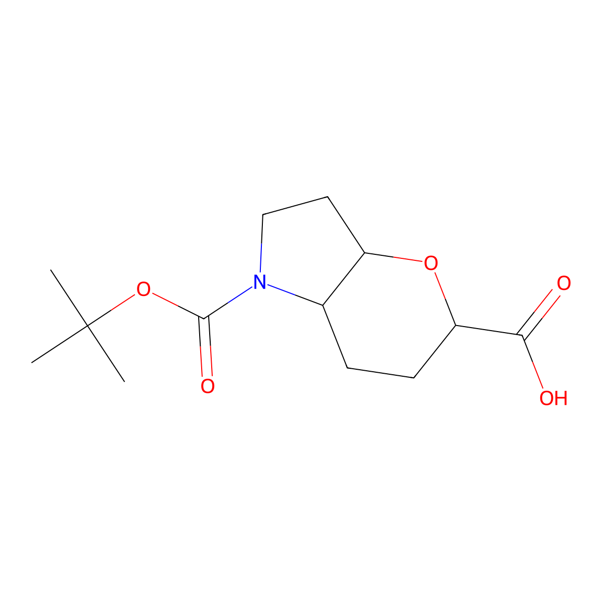 (3aR,5R,7aR)-1-[(tert-butoxy)carbonyl]-octahydropyrano[3,2-b]pyrrole-5-carboxylic acid molecular structure, CAS 1341036-02-9