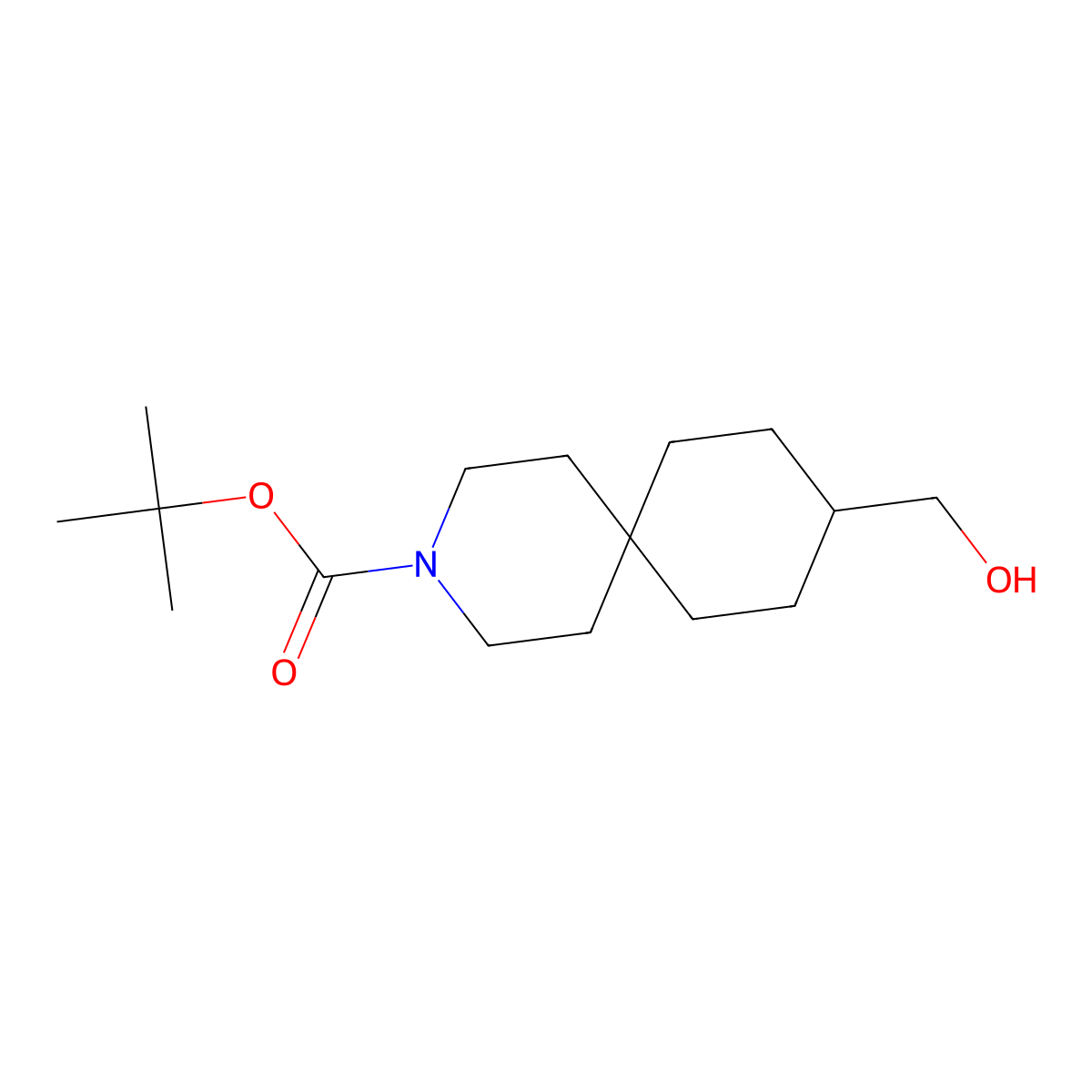 tert-Butyl 9-(hydroxymethyl)-3-azaspiro-[5.5]undecane-3-carboxylate molecular structure, CAS 1341036-19-8