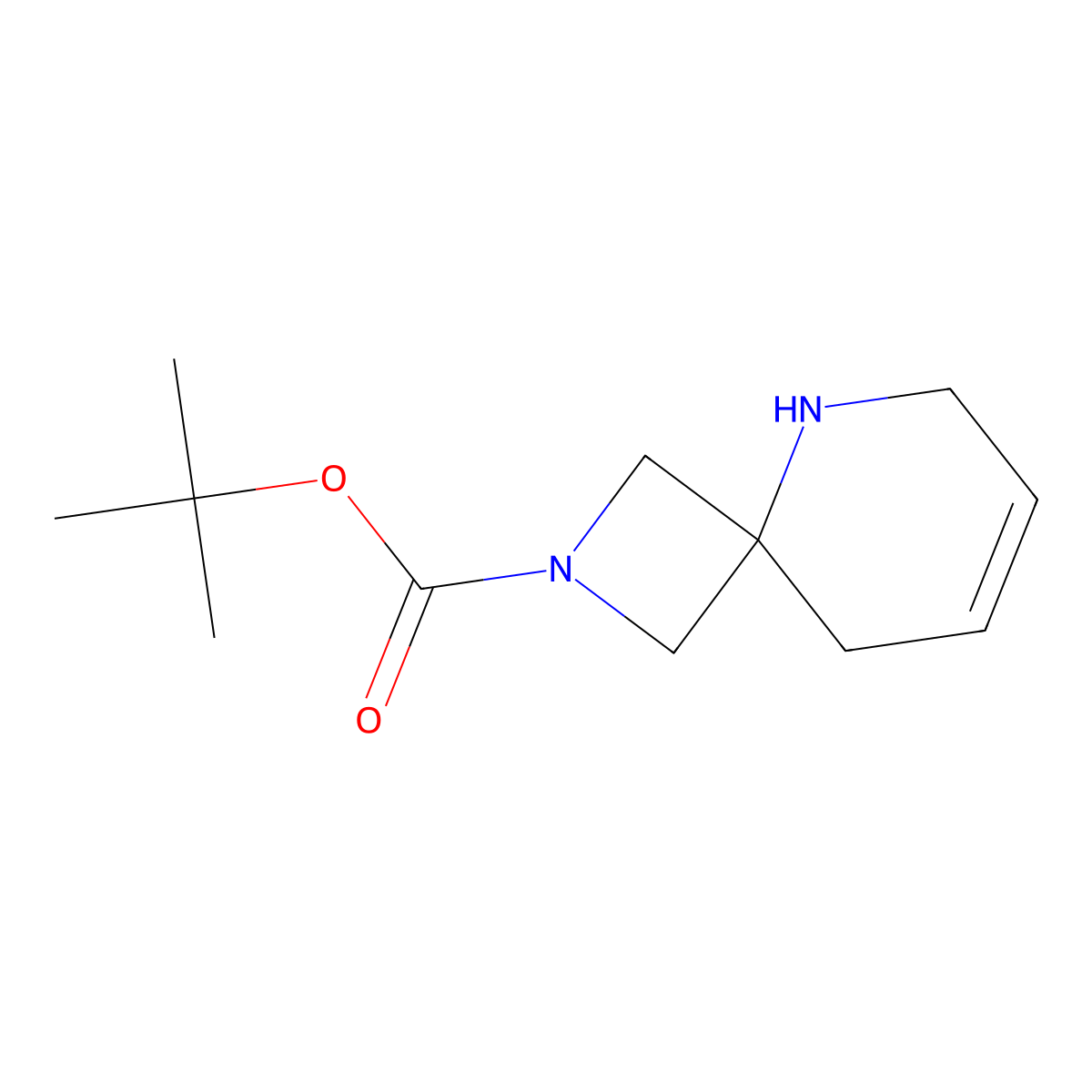 Tert-butyl 2,5-diazaspiro[3.5]non-7-ene-2-carboxylate molecular structure, CAS 1341036-73-4