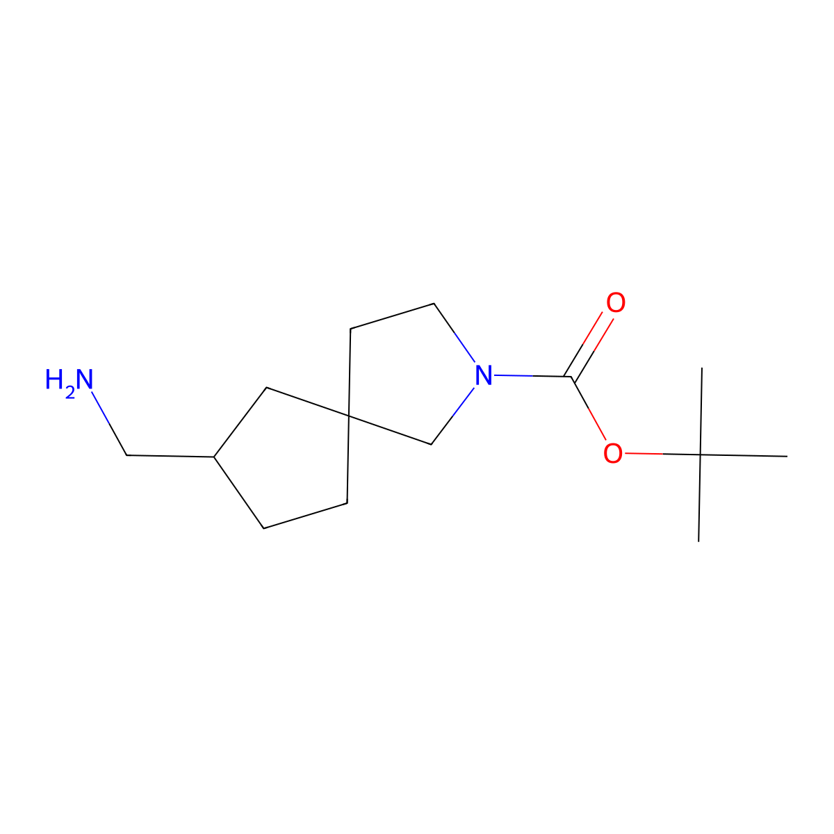 tert-Butyl 7-(aminomethyl)-2-azaspiro[4.4]nonane-2-carboxylate molecular structure, CAS 1341036-75-6