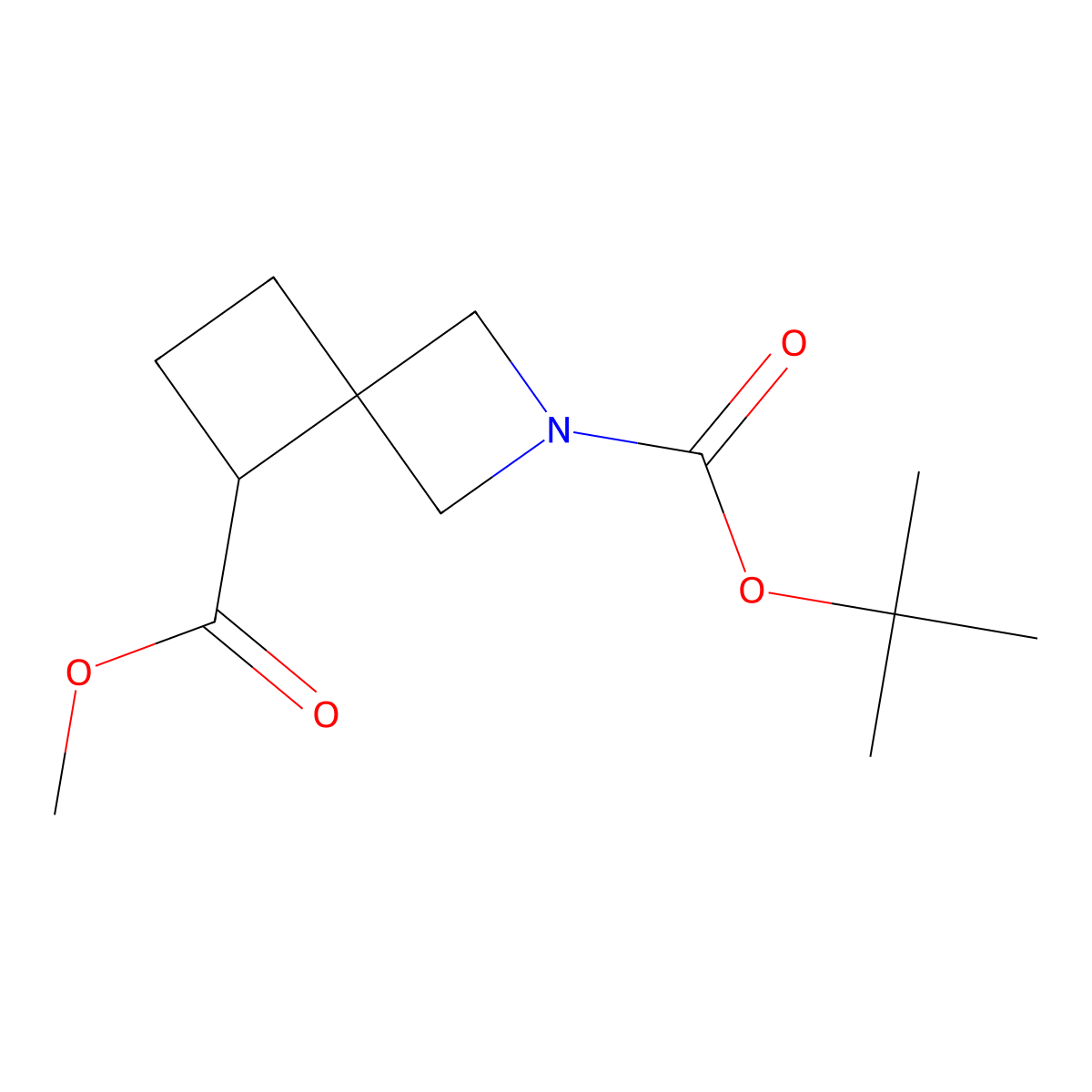 2-Tert-butyl 5-methyl 2-azaspiro[3.3]heptane-2,5-dicarboxylate molecular structure, CAS 1341036-87-0