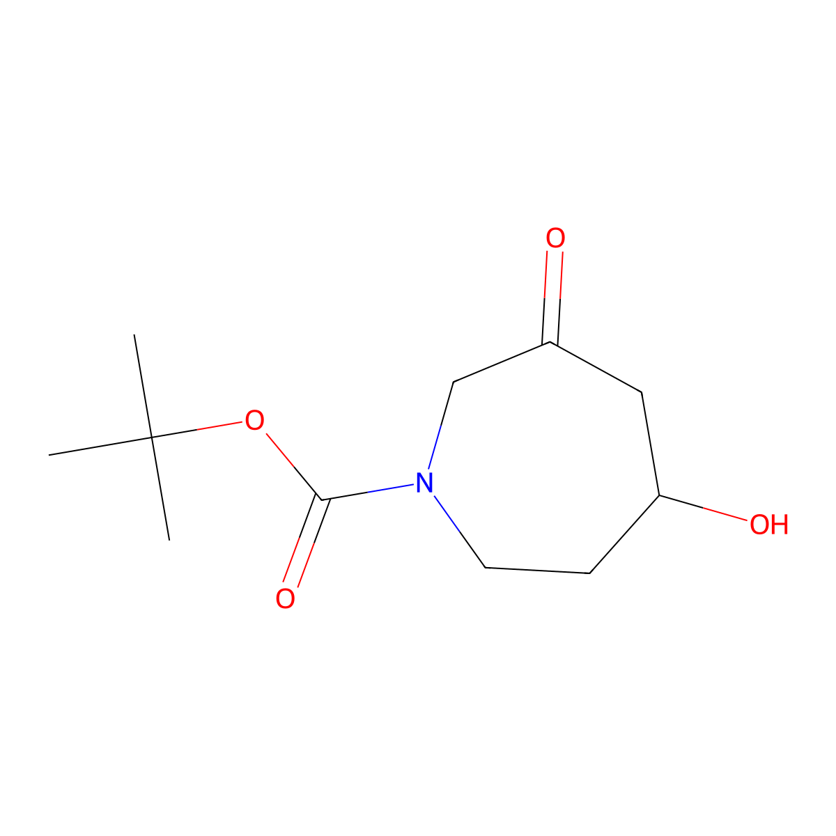 tert-Butyl 5-hydroxy-3-oxoazepane-1-carboxylate molecular structure, CAS 1341037-70-4