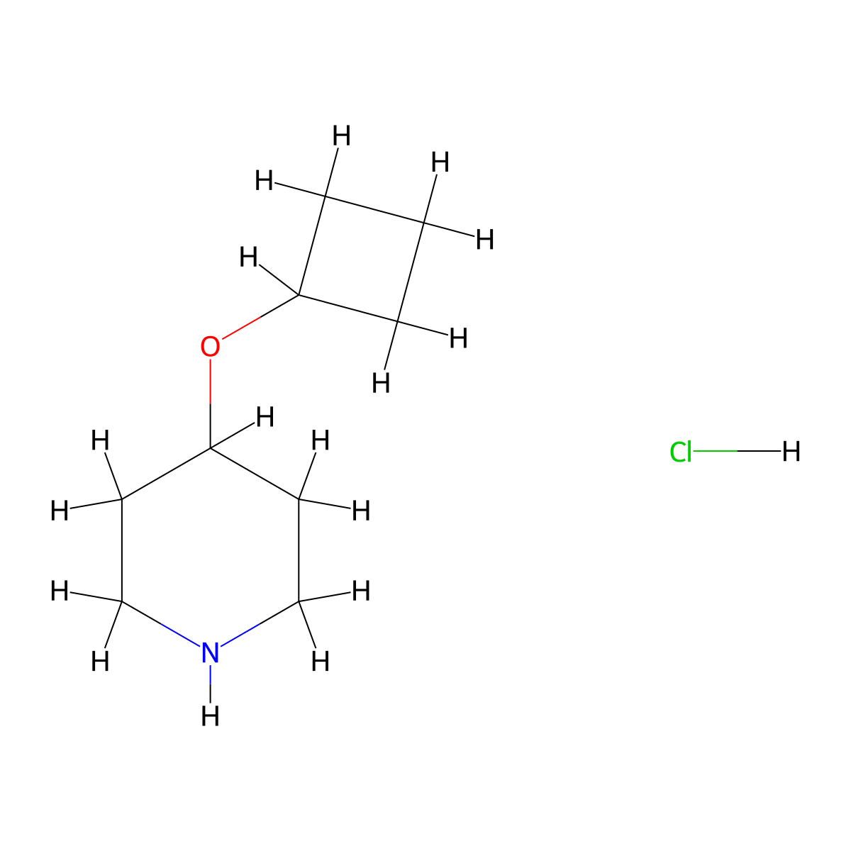 4-Cyclobutoxypiperidine hydrochloride molecular structure, CAS 1341037-74-8