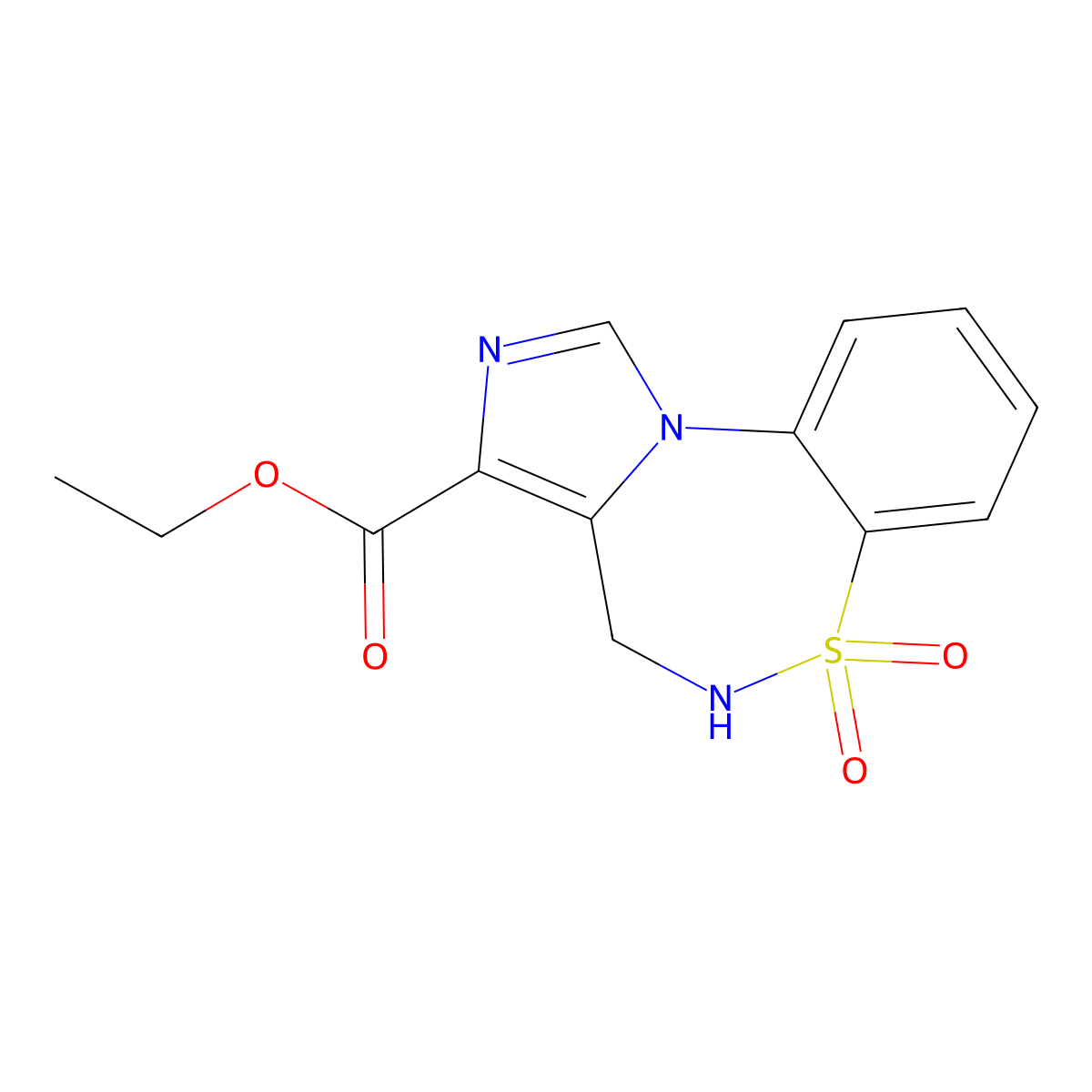 Ethyl 4,5-Dihydrobenzo[F]Imidazo[5,1-D][1,2,5]Thiadiazepine-3-Carboxylate 6,6-Dioxide molecular structure, CAS 1341037-76-0