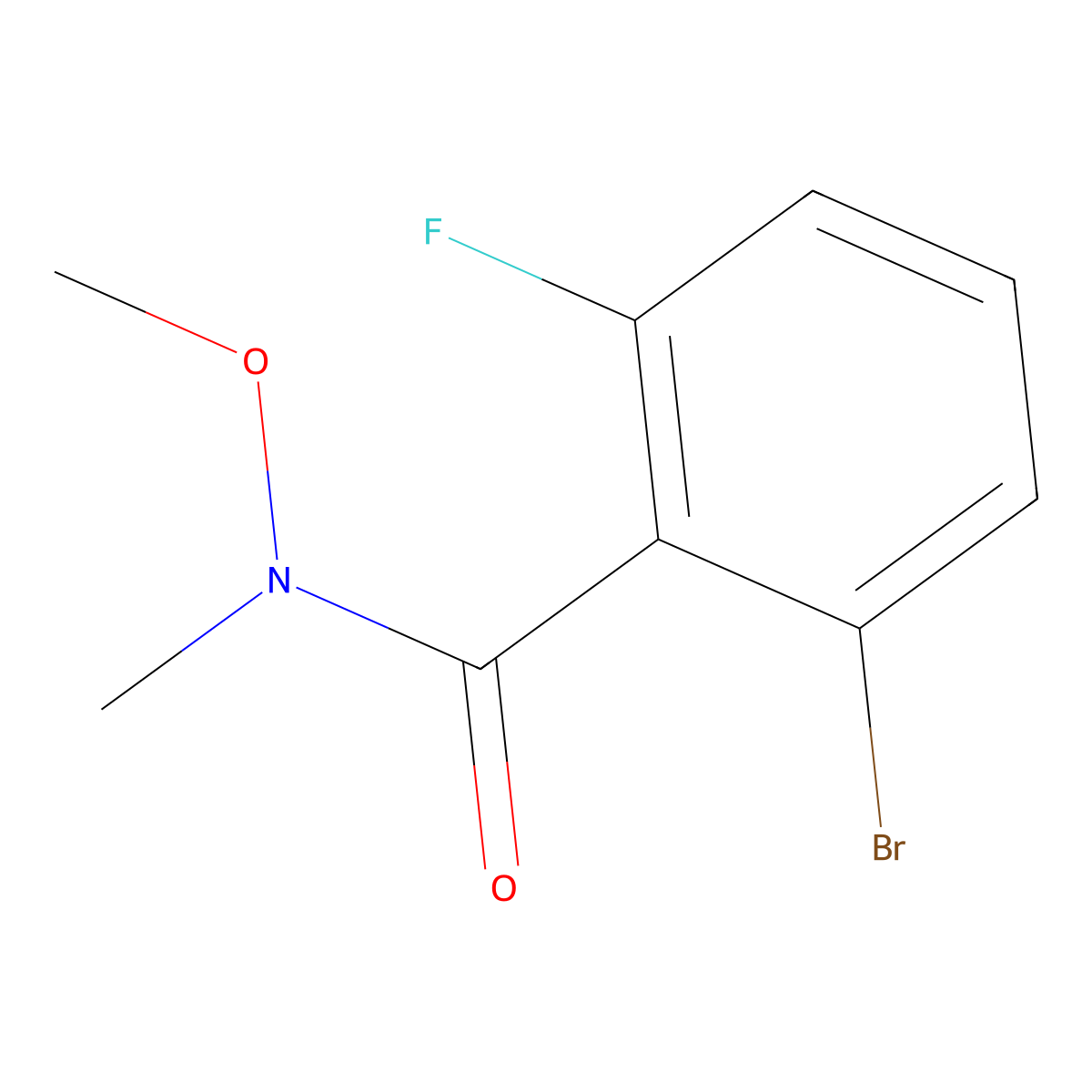 2-Bromo-6-fluoro-N-methoxy-N-methylbenzamide molecular structure, CAS 1341037-81-7