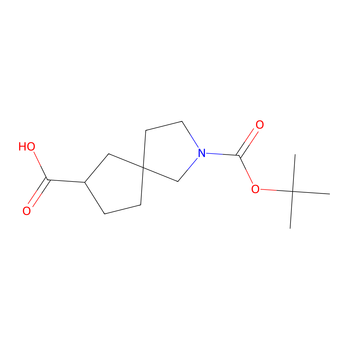 2-[(Tert-butoxy)carbonyl]-2-azaspiro[4.4]nonane-7-carboxylic acid molecular structure, CAS 1341037-89-5
