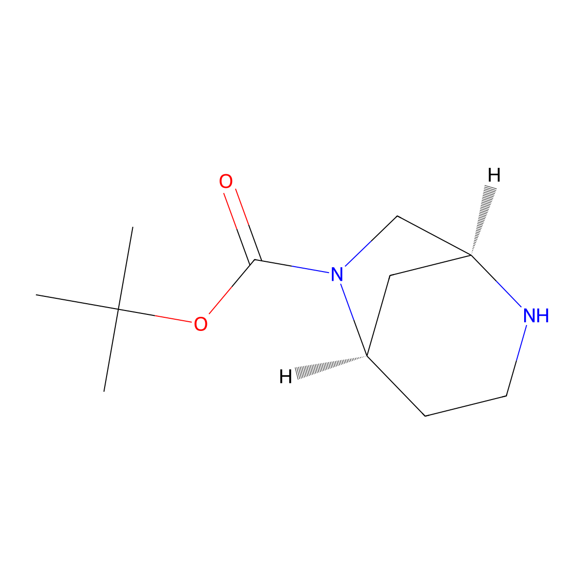 tert-butyl (1S,5R)-2,6-diazabicyclo[3.2.1]octane-6-carboxylate molecular structure, CAS 1341037-97-5