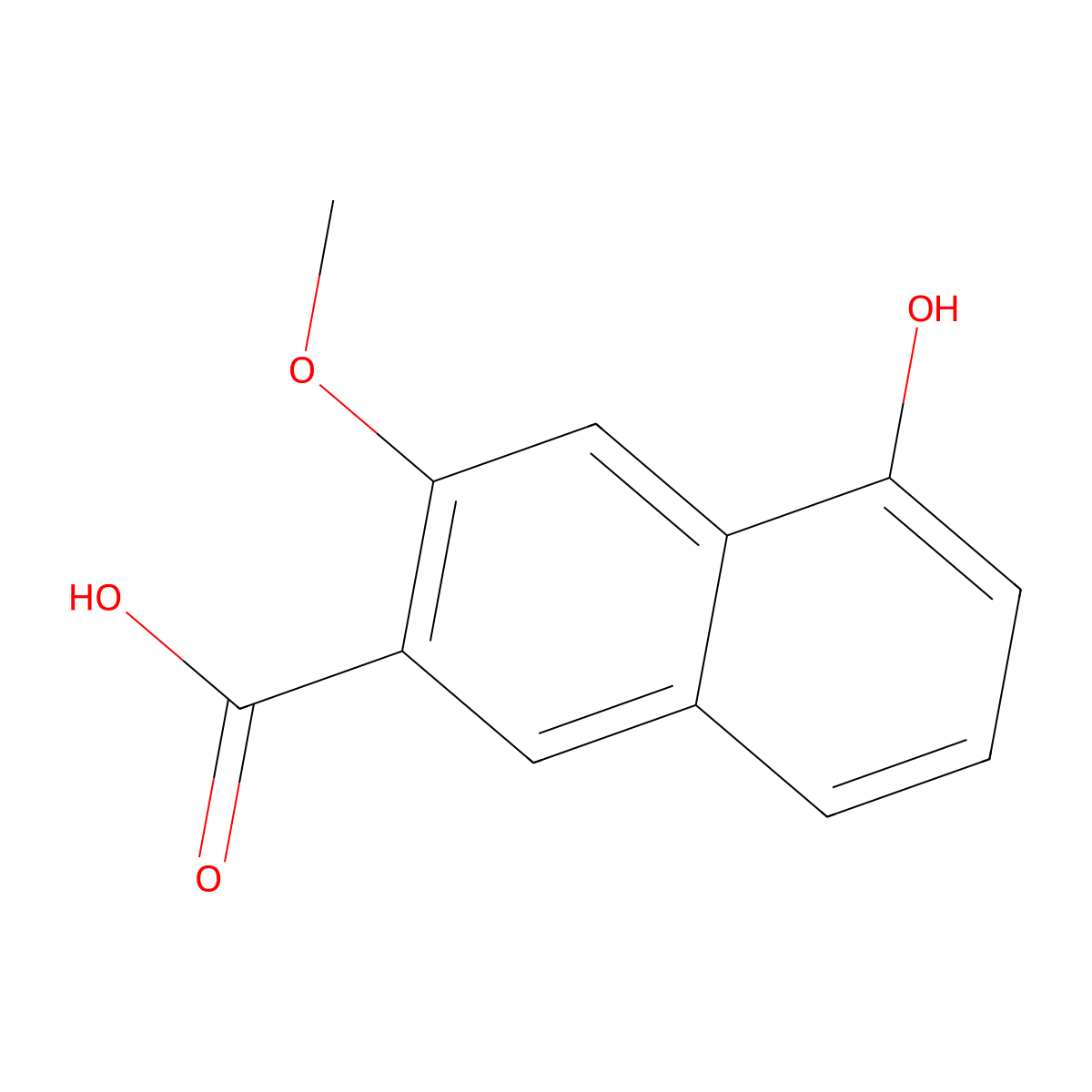5-Hydroxy-3-methoxy-naphthalene-2-carboxylic acid molecular structure, CAS 1341038-04-7