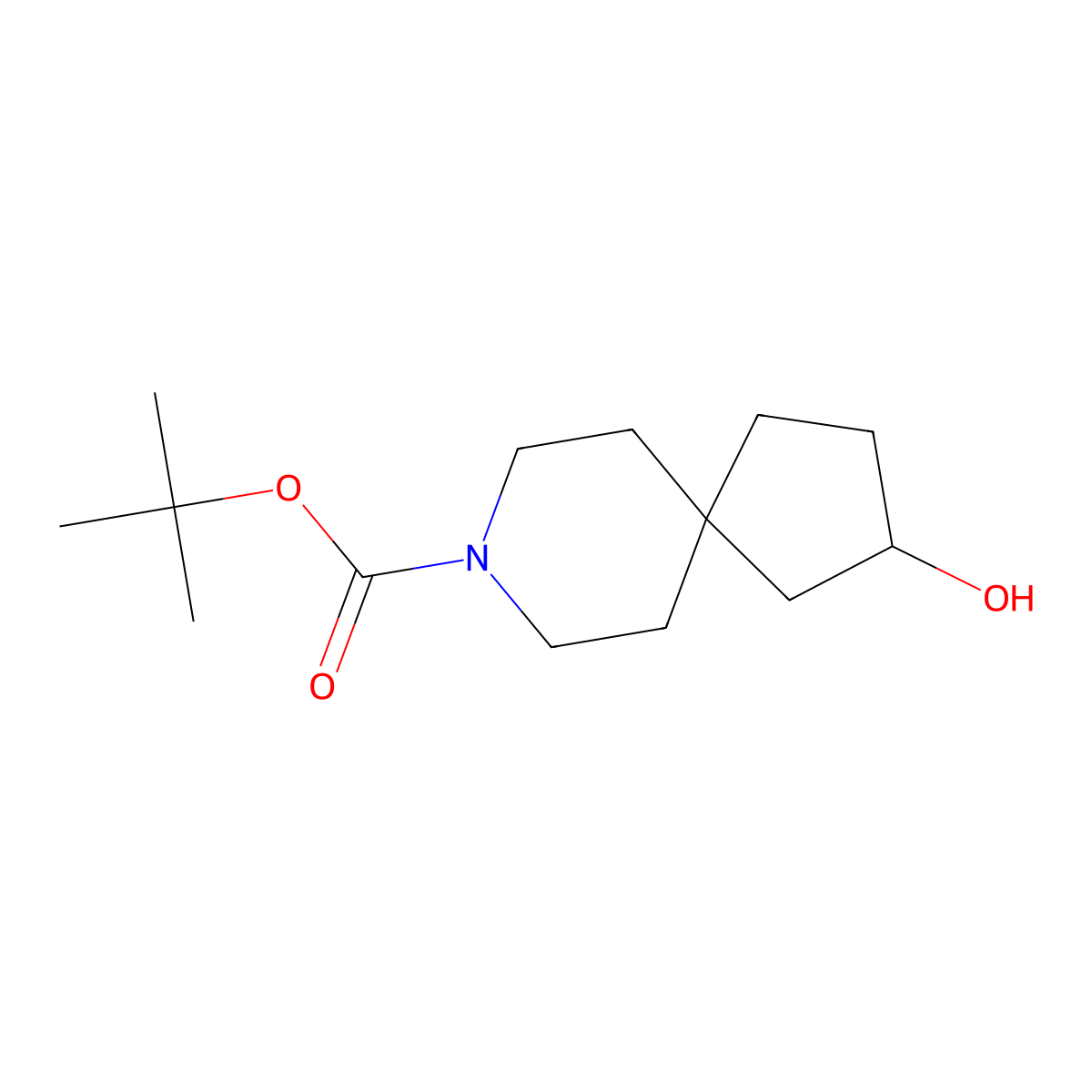 Tert-butyl 2-hydroxy-8-azaspiro[4.5]decane-8-carboxylate molecular structure, CAS 1341038-53-6