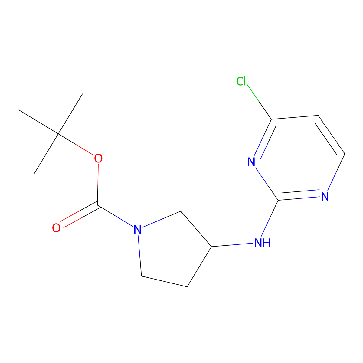 Tert-butyl 3-[(4-chloropyrimidin-2-YL)amino]pyrrolidine-1-carboxylate molecular structure, CAS 1341038-69-4
