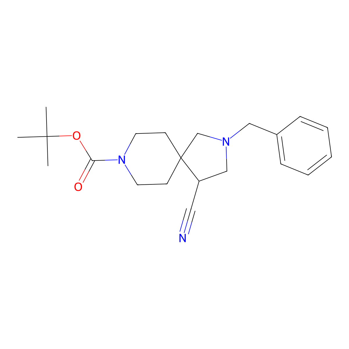 tert-Butyl 2-benzyl-4-cyano-2,8-diazaspiro[4.5]decane-8-carboxylate molecular structure, CAS 1341038-86-5