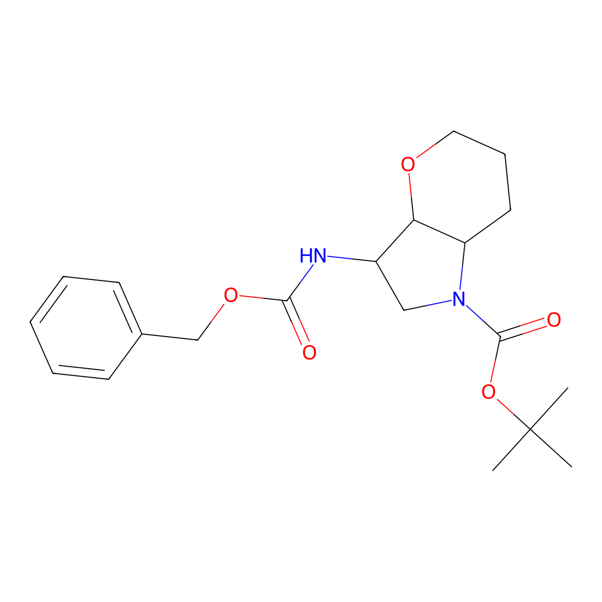 3-Benzyloxycarbonylamino-hexahydro-pyrano[3,2-b]pyrrole-1-carboxylic acid tert-butyl ester molecular structure, CAS 1341038-91-2
