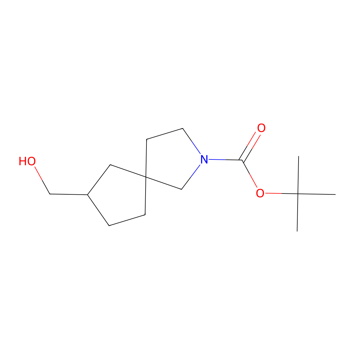tert-Butyl 7-(hydroxymethyl)-2-azaspiro[4.4]nonane-2-carboxylate molecular structure, CAS 1341038-97-8