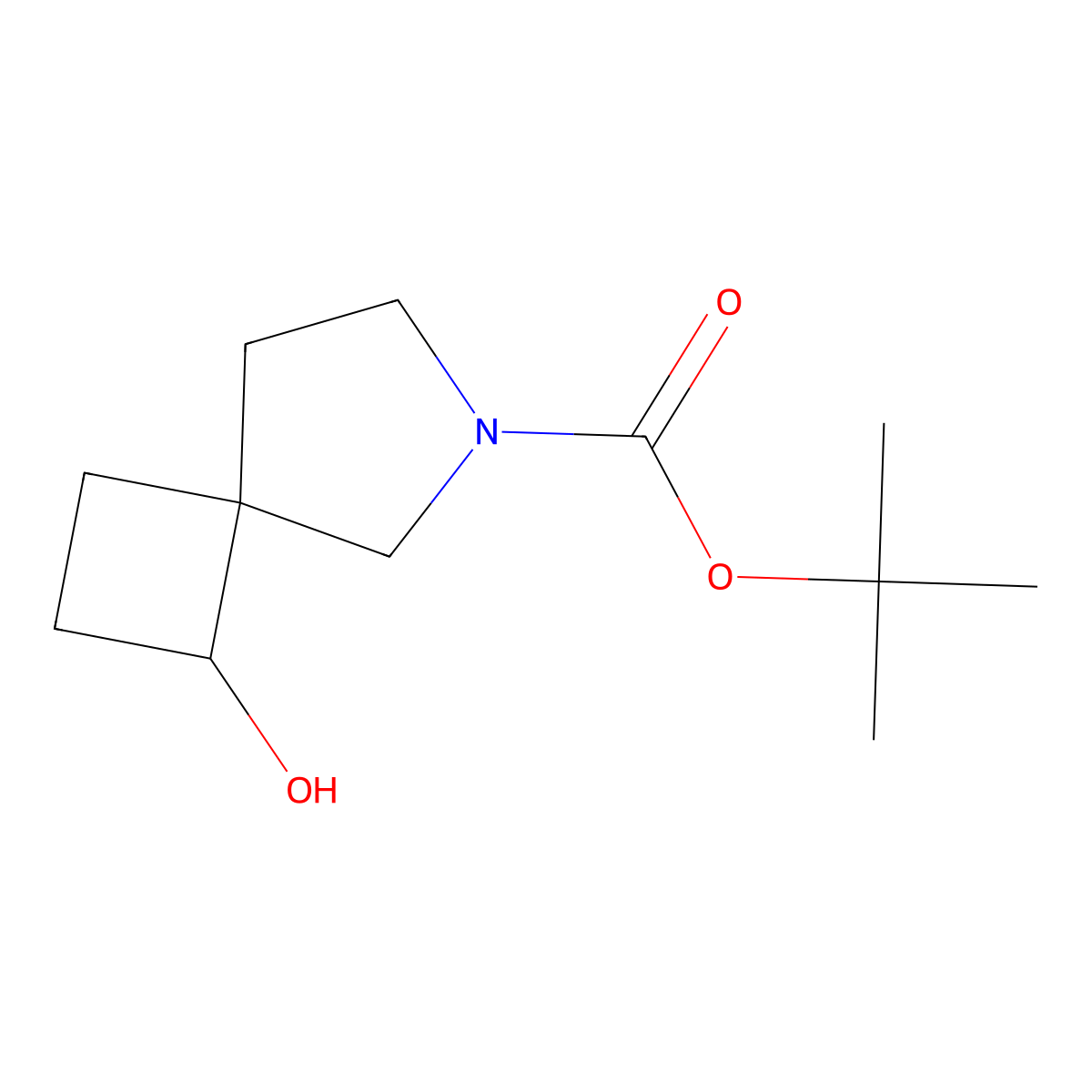 Tert-butyl 1-hydroxy-6-azaspiro[3.4]octane-6-carboxylate molecular structure, CAS 1341039-44-8