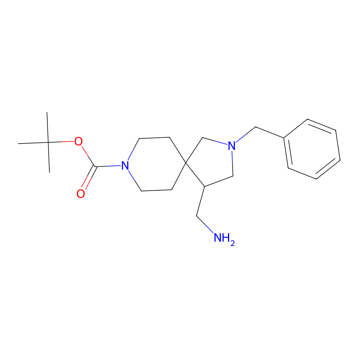 4-Aminomethyl-2-benzyl-2,8-diaza-spiro[4.5]decane-8-carboxylic acid tert-butyl ester molecular structure, CAS 1341039-55-1