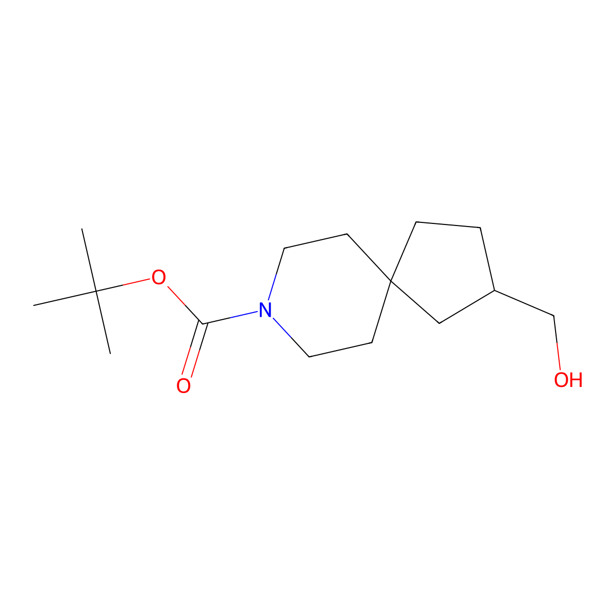 tert-Butyl 2-(hydroxymethyl)-8-azaspiro[4.5]decane-8-carboxylate molecular structure, CAS 1341039-86-8