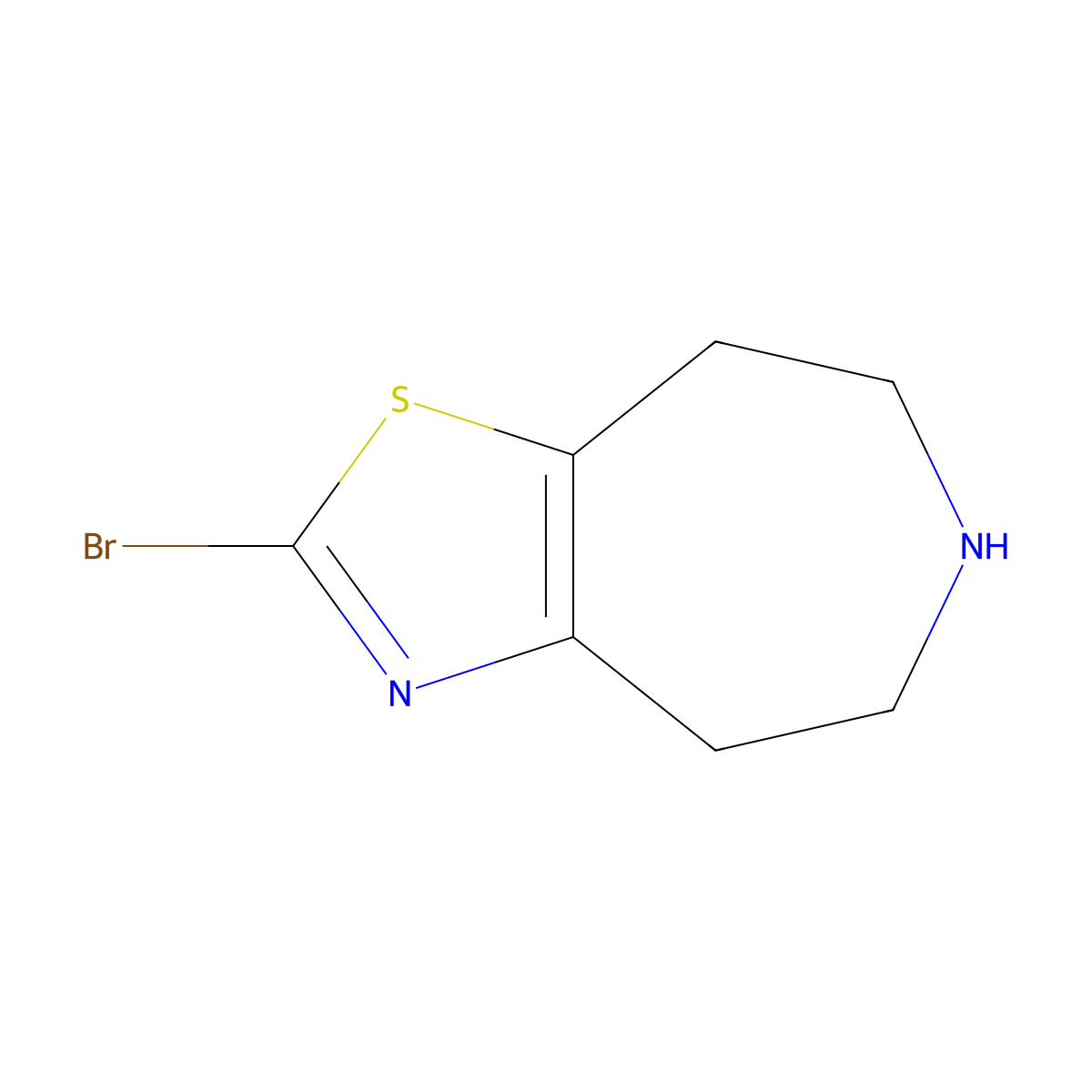 2-Bromo-5,6,7,8-tetrahydro-4H-thiazolo[4,5-d]azepine molecular structure, CAS 1341039-93-7