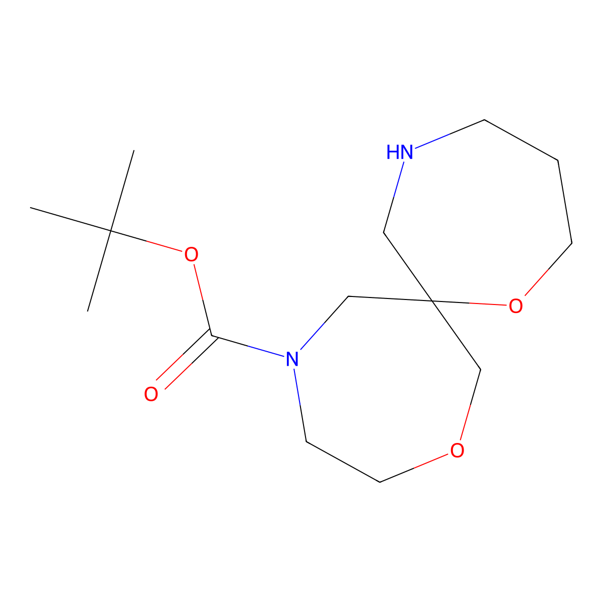 tert-Butyl 1,9-dioxa-5,12-diazaspiro[6.6]tridecane-12-carboxylate molecular structure, CAS 1341039-97-1