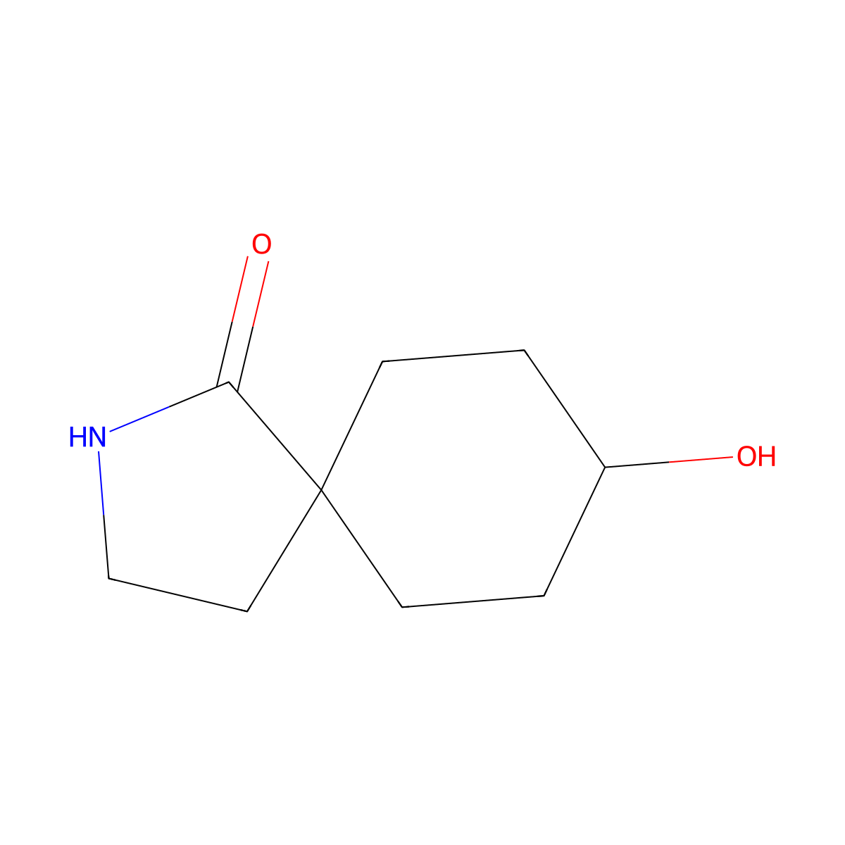 8-Hydroxy-2-azaspiro[4.5]decan-1-one molecular structure, CAS 1341040-02-5