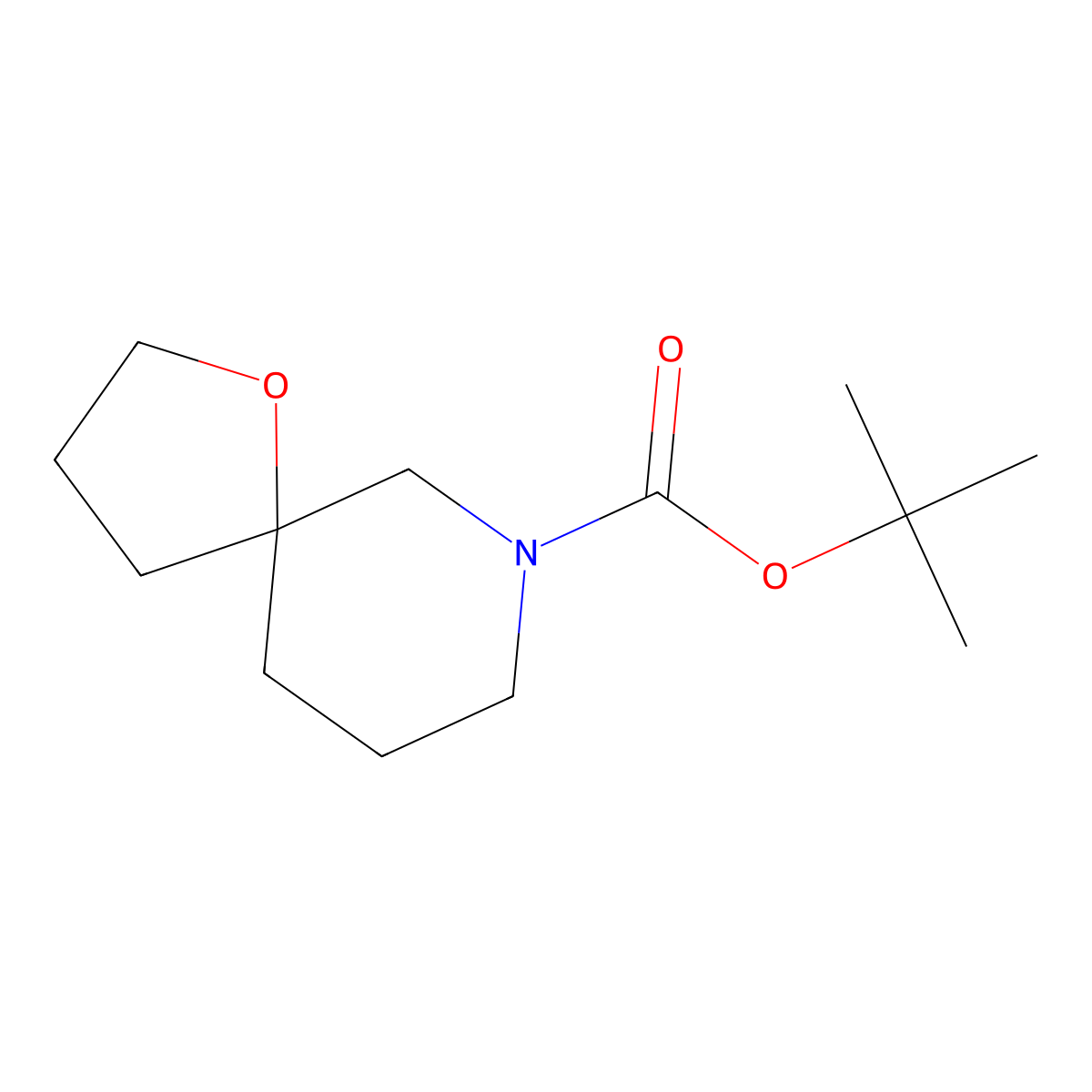 Tert-butyl 1-oxa-7-azaspiro[4.5]decane-7-carboxylate molecular structure, CAS 1341040-07-0
