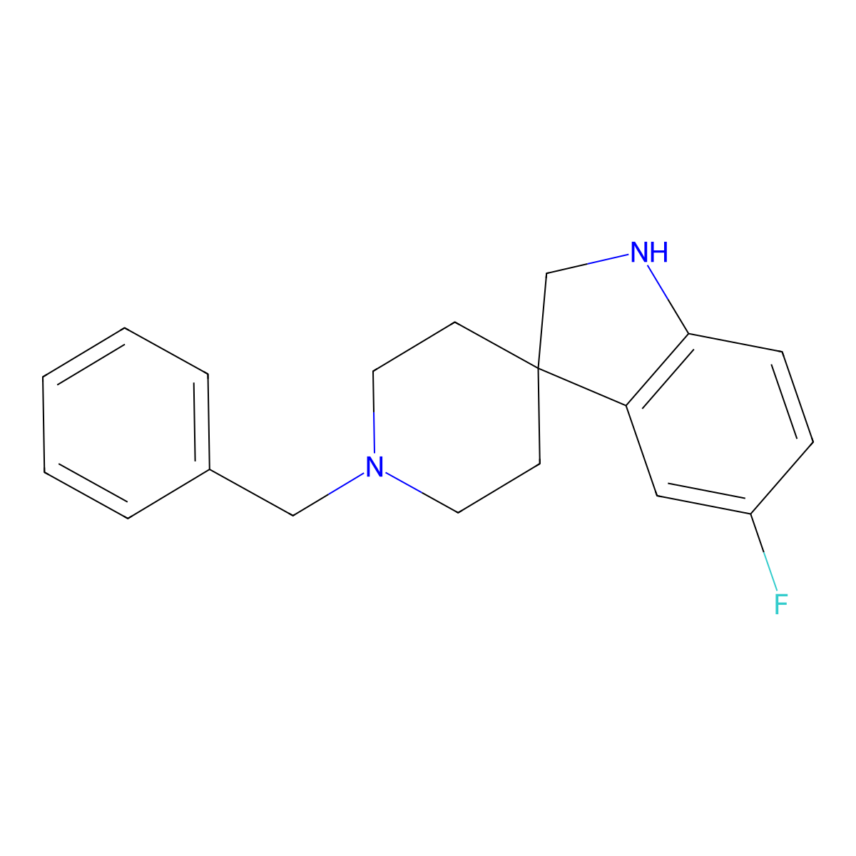 1'-Benzyl-5-fluorospiro[indoline-3,4'-piperidine] molecular structure, CAS 1341040-27-4