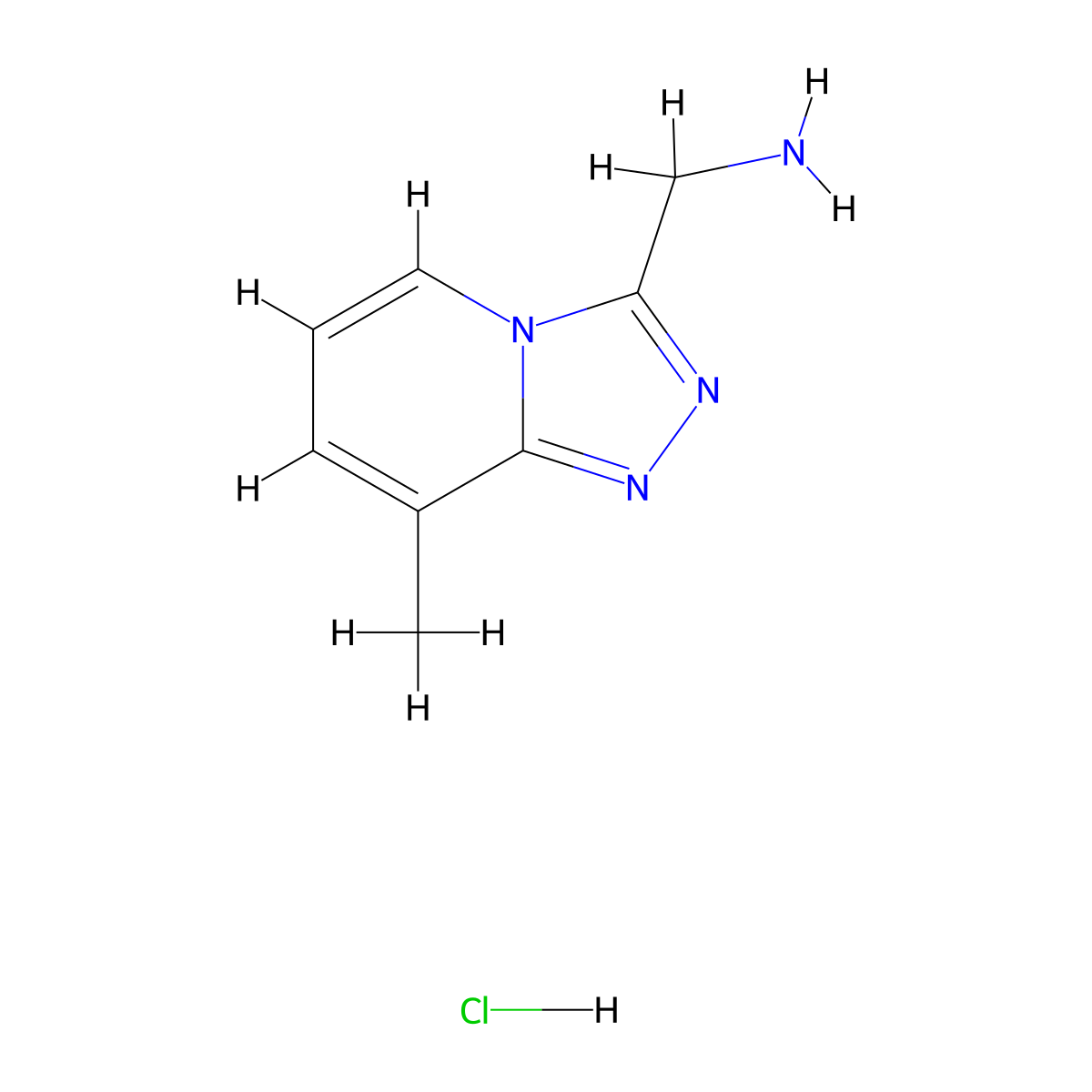 (8-Methyl-[1,2,4]triazolo[4,3-a]pyridin-3-yl)methanamine hydrochloride molecular structure, CAS 1341040-31-0