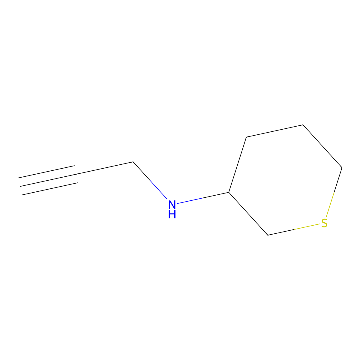 N-(prop-2-yn-1-yl)thian-3-amine molecular structure, CAS 1341040-95-6