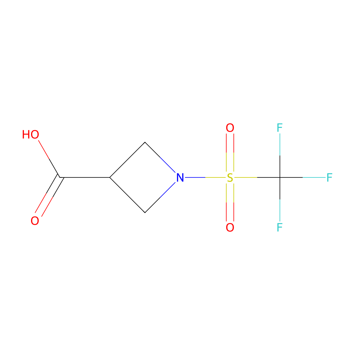 1-Trifluoromethanesulfonylazetidine-3-carboxylic acid molecular structure, CAS 1341041-91-5
