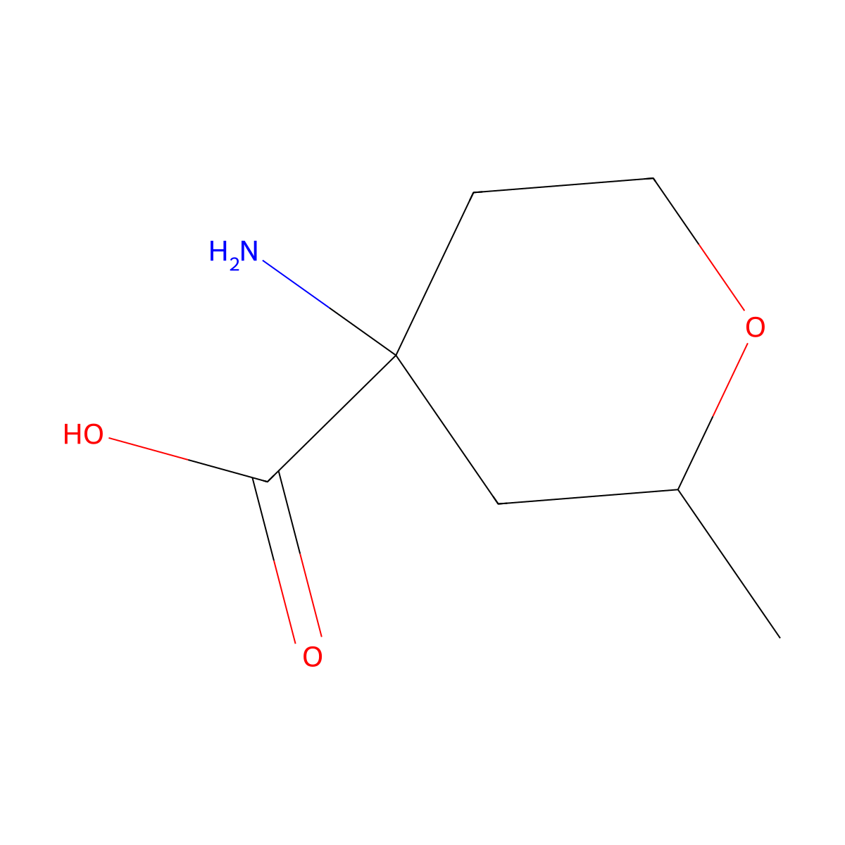 4-Amino-2-methyloxane-4-carboxylic acid molecular structure, CAS 1341044-46-9