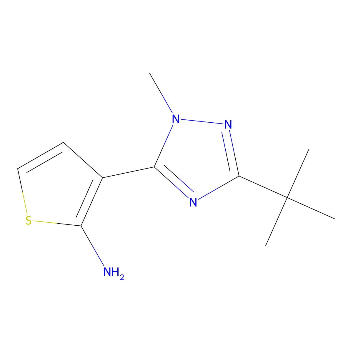 3-(3-(Tert-butyl)-1-methyl-1h-1,2,4-triazol-5-yl)thiophen-2-amine molecular structure, CAS 1341044-93-6