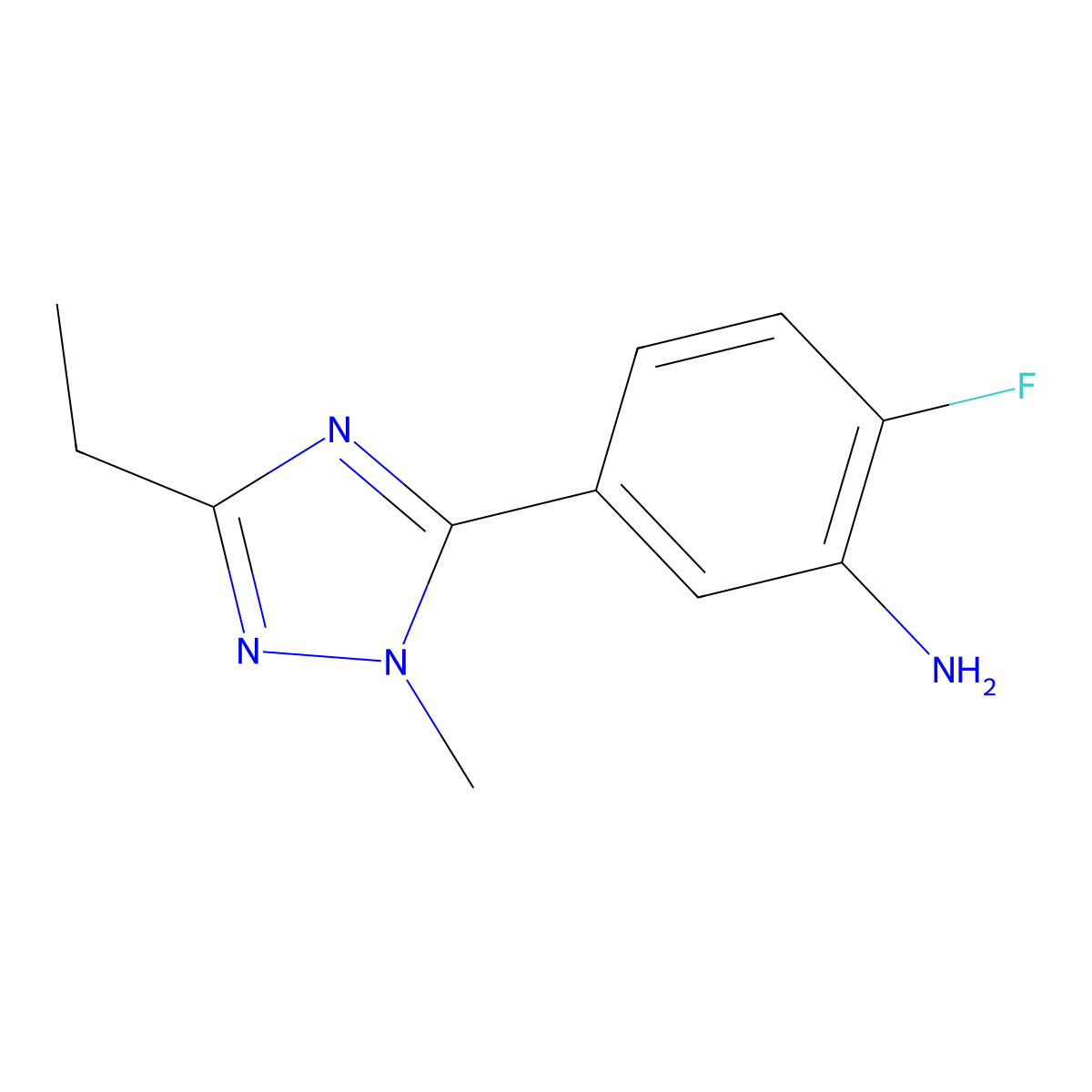 5-(3-Ethyl-1-methyl-1h-1,2,4-triazol-5-yl)-2-fluoroaniline molecular structure, CAS 1341045-16-6