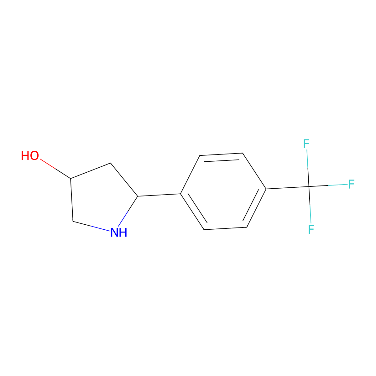 5-[4-(Trifluoromethyl)phenyl]pyrrolidin-3-ol molecular structure, CAS 1341047-68-4