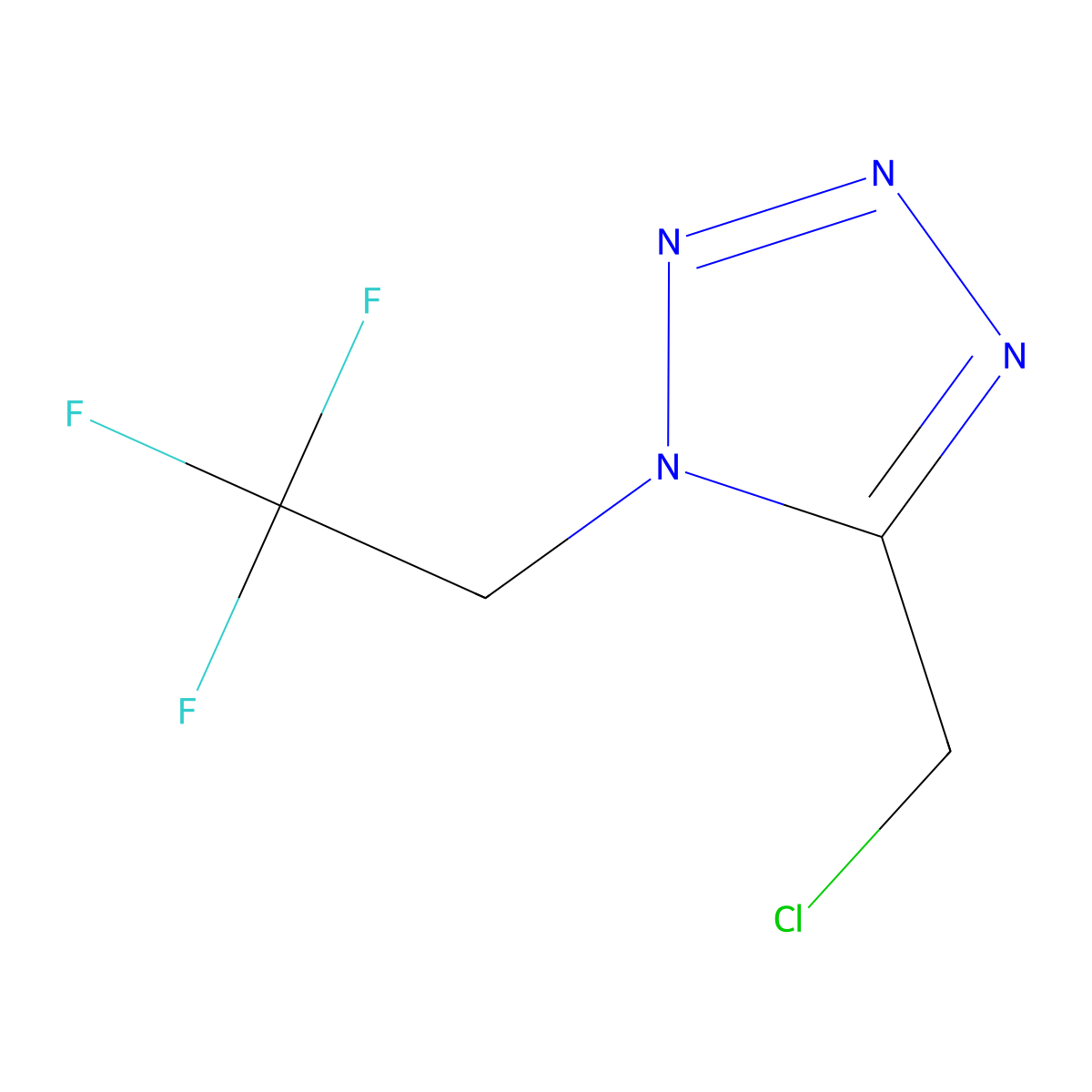 5-(chloromethyl)-1-(2,2,2-trifluoroethyl)-1H-1,2,3,4-tetrazole molecular structure, CAS 1341047-82-2