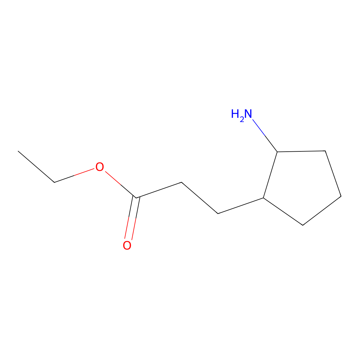 2-aminoCyclopentanepropanoic acid ethyl ester molecular structure, CAS 1341048-38-1