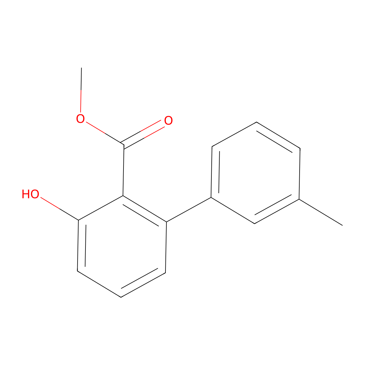 Methyl 3-hydroxy-3'-methyl[1,1'-biphenyl]-2-carboxylate molecular structure, CAS 134105-65-0